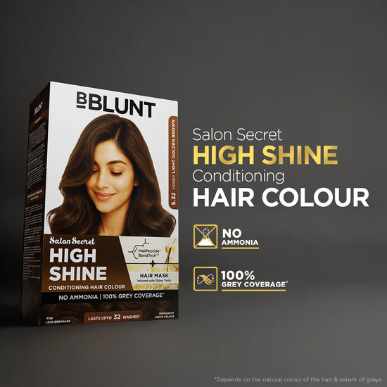 BBlunt Salon Secret High Shine Creme Hair Colour - Honey Light Golden Brown, 130g