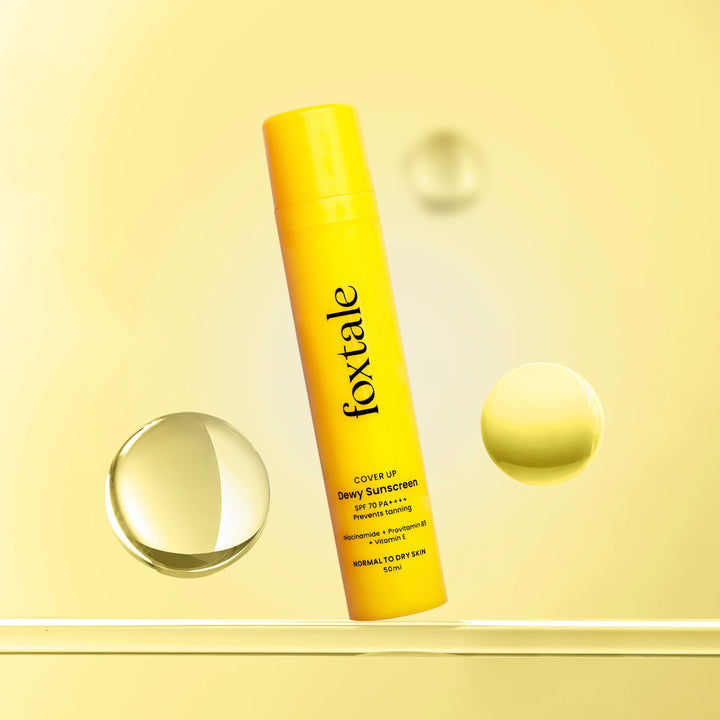 Foxtale SPF 70 Dewy Finish Sunscreen Provides Protection From UV Rays and Enhances Overall Complexion, 50ml