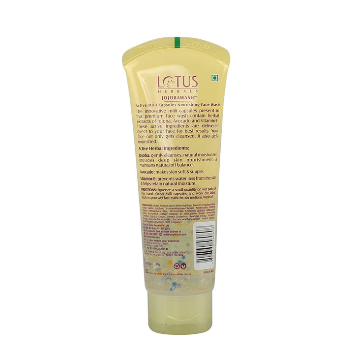 Lotus Herbals Jojobawash Active Milli Capsules Nourishing Face Wash, 80g
