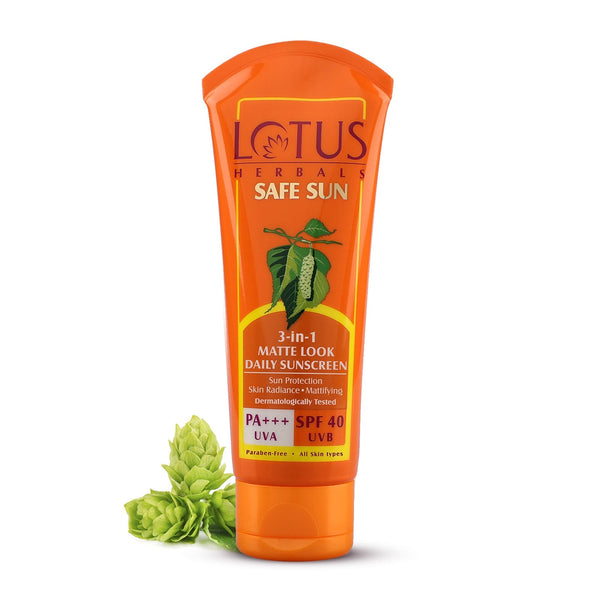 Lotus Herbals Safe Sun 3-in-1 Matte-Look Daily Sunscreen SPF 40 PA+++ (100g)