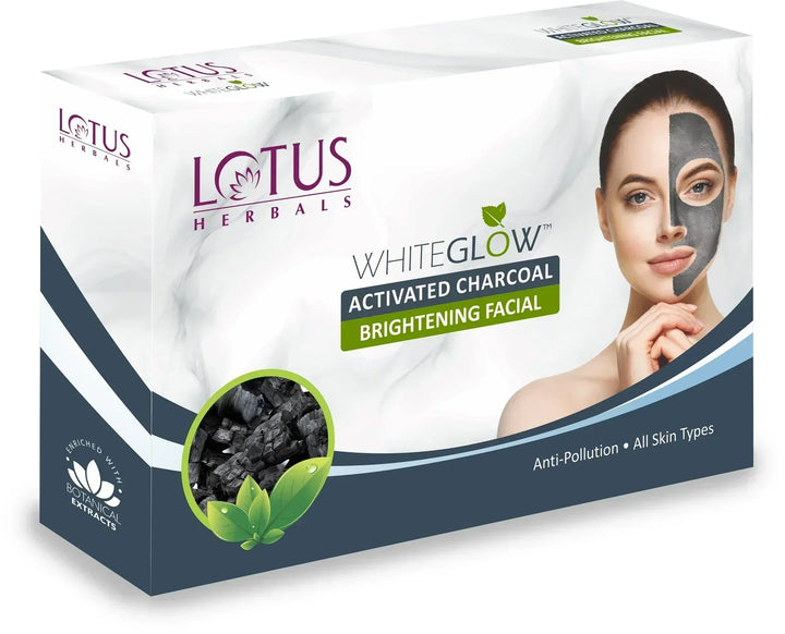 Lotus Herbals WhiteGlow Activated Charcoal Brightening Facial kit (47 g) - House of Ateeq