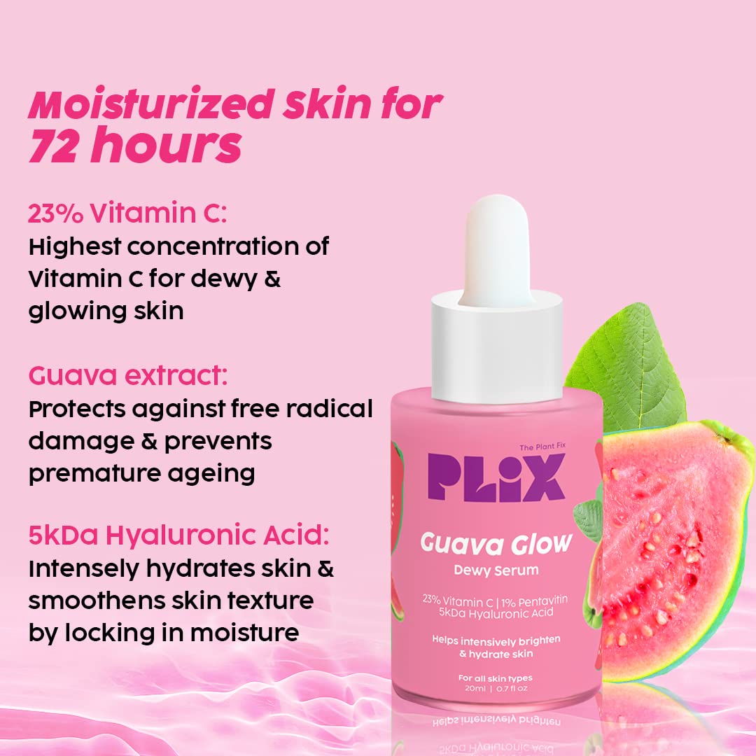 Plix Guava 10% Vitamin C Face Serum For Brighter & Glowing Skin, 30ml