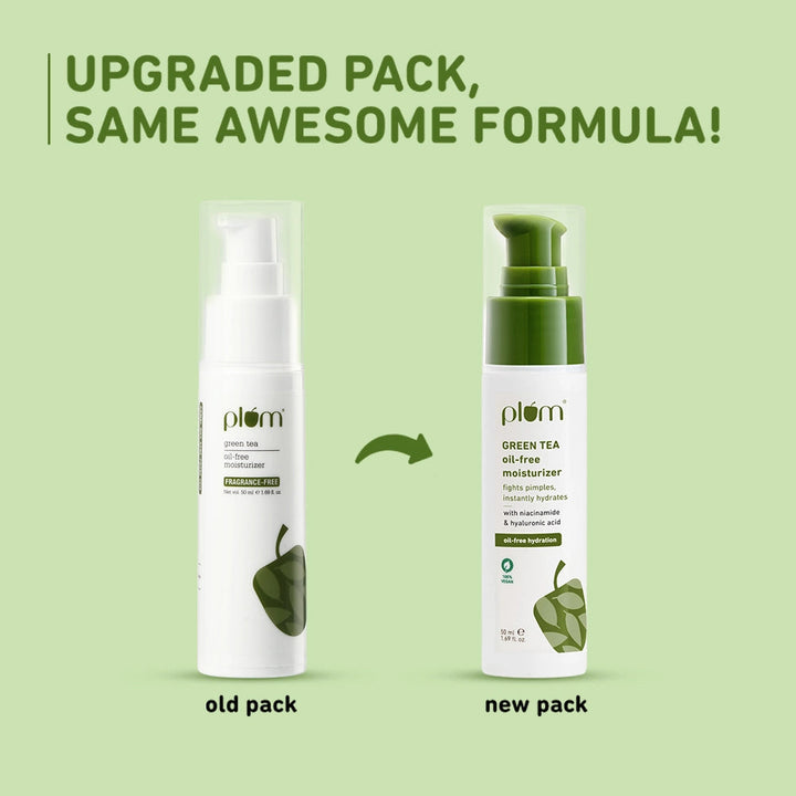 Plum Green Tea Oil-Free Moisturizer | Fights Pimples, Controls Oil & Hydrates, 50ml
